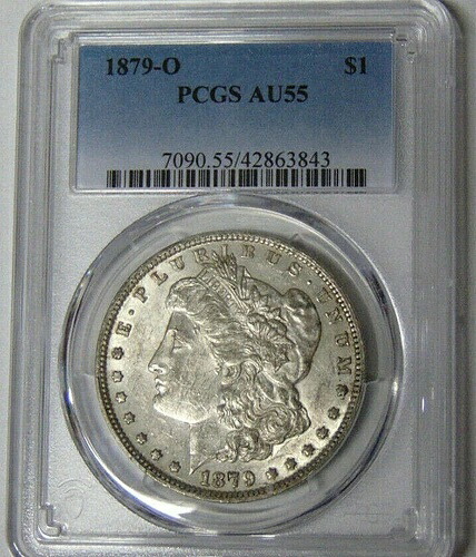 PCGS AU55 1879-O モルガン銀貨 ニューオーリンズ造幣局 #42863843