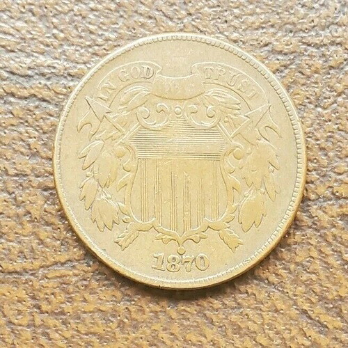 1870年 2セント 2セント硬貨 VF J59