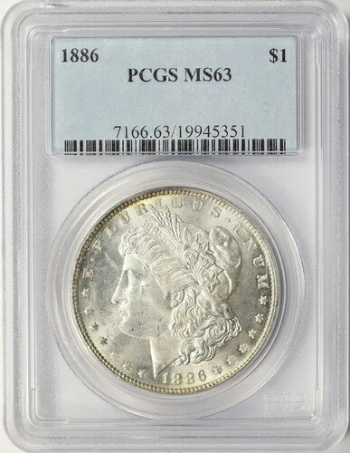 1886年 モルガン銀貨 1ドル PCGS MS63