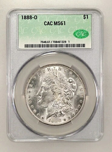 1888年 O モーガン シルバー ドル $1 CAC MS61 グレード スラブ プレミアム CAC 90% シルバー