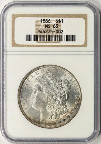 1886年 1ドル モルガン・ダラー NGC MS63