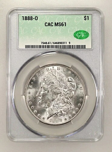 1888年 O モーガン シルバー ドル $1 CAC MS61 グレード スラブ プレミアム CAC 90% シルバー