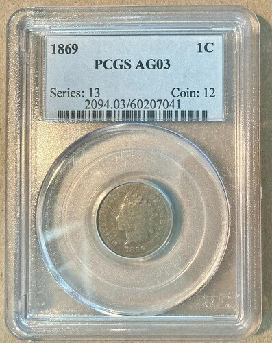 1869年 PCGS AG03 インディアンヘッド セント 1セント