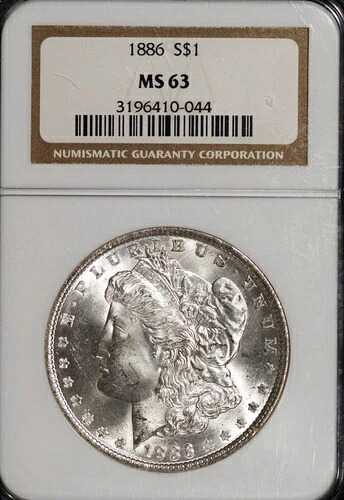1885年 1ドル銀貨 モルガンドル MS 63 NGC # 3196410-044 + ボーナス