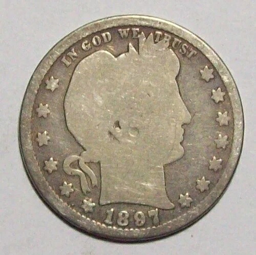 1897-S バーバークォーター 難あり セミキー日付 ソリッド グッド #31B89 42,900円