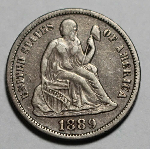 1889年 S シーテッド リバティ ダイム M928