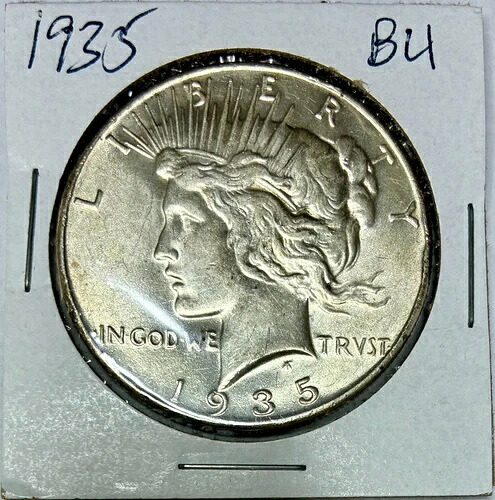 1935 年シルバーピースドル、ブリリアントアンサーキュレート、リムのへこみあり、日付良好! 42,900円