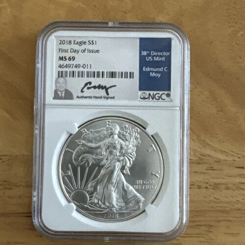 2018 W NGC FDOI MS69 エドマンド・モイ 署名入り 第38代 局長 アメリカ造幣局 シルバーイーグル 42,900円