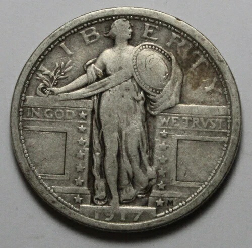 1917年スタンディングリバティクォーターUM574