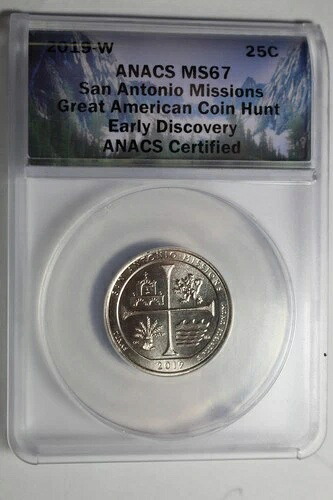 2019 W Anacs MS67 サンアントニオミッションパーククォーターアーリー