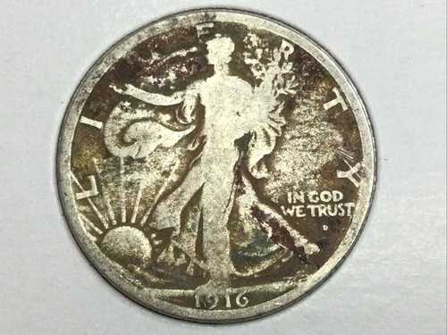 1916-D ウォーキングリバティハーフダラー、状態良好/非常に良好、価格もお手頃です。