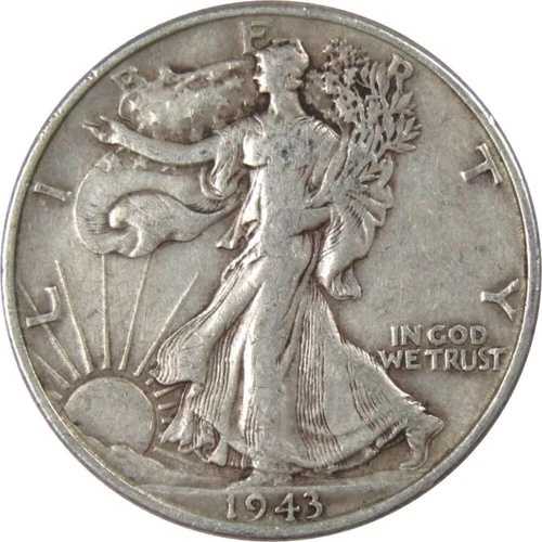 1943年 リバティ・ウォーキング・ハーフダラー VF（極美品）90%銀貨 50セント 米国コイン コレクターズアイテム
