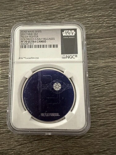 PF70 UCAM 2017 ニウエ $2 1オンス シルバー スターウォーズ タイ/Ln ファイター カラーライズ NGC