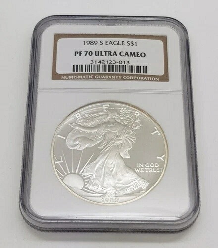 1989年- S アメリカンイーグル シルバーダラー プルーフ NGC PF 70 ウルトラカメオ