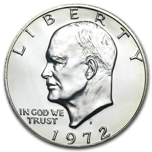 ロール（20）1972年 Sプルーフ IKE EISENHOWER DOLLAR 40%シルバー CHOICE BUコンディション