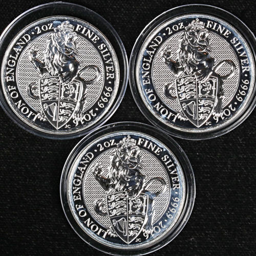 2016年 イギリス 2オンス銀貨 - イングランド女王の獣ライオン - コイン3枚セット｜WORLD RESOURCE【QUEEN店】