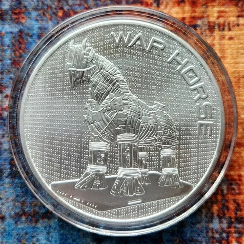5 オンス「WAR HORSE」.999 シルバー ラウンド #5、AWAKENING シリーズ - カプセルに入った新品!
