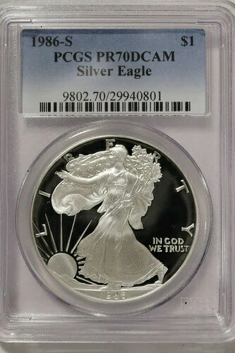 1986年 S PCGS PR70 DCAM アメリカン シルバー イーグル プルーフ - L123.13