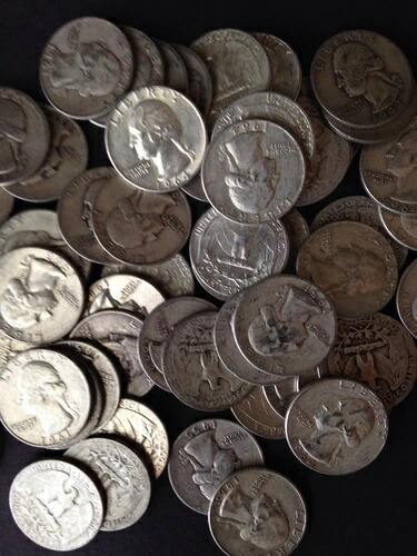 素晴らしい1/2ポンド8オンス混合米国銀貨、すべて90％銀貨、65年以前 ONE1