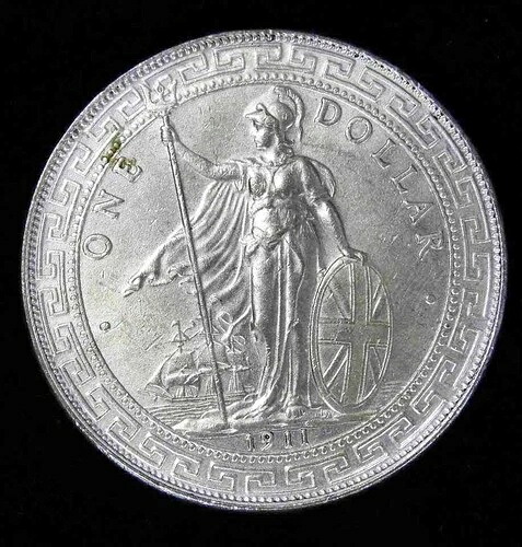 1911年 銀貨 1ドル イギリス グレートブリテン AU コレクターズコイン 107,690円