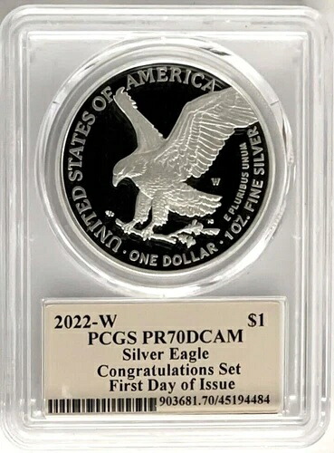 2022 W プルーフ シルバーイーグル 発行初日おめでとうございます PCGS PR70 DCAM クリーブランド