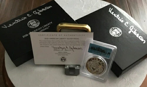 2022年 P シルバー アメリカン リバティ メダル PCGS PR70DCAM シカゴ ANA FDOI COA付き