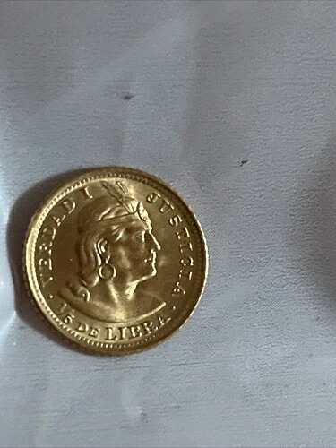1965年ペルー1/5リブラ金貨 0.0471 AGW