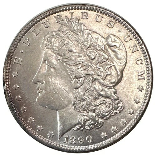 1890年製 アメリカ製 銀貨 UNC モルガン 1ドル - 美しい色調