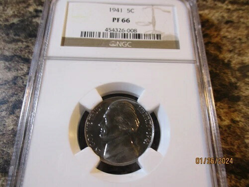 1941年 ジェファーソン ニッケル プルーフ NGC PR 66 008