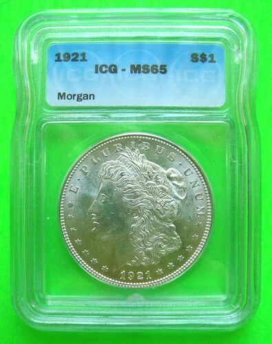 1921年 モーガン シルバードル - ICG MS65 - 未使用品 + 送料無料