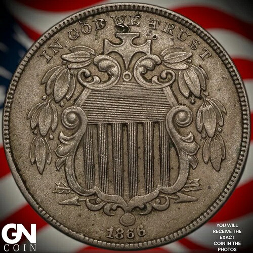 1866年シールドニッケルA2291｜WORLD RESOURCE【QUEEN店】 42,240円