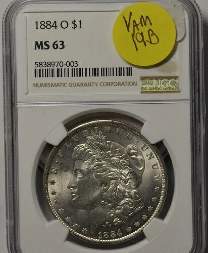 1884-O モーガン シルバードル VAM 19B、NGC MS-63 42,240円