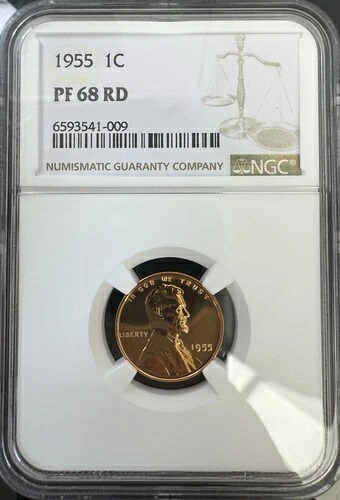 1955年 NGC PF68 RD レッドプルーフ リンカーン ウィートペニー 1セント｜WORLD RESOURCE【QUEEN店】