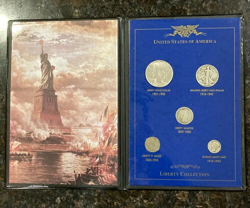 米国記念美術館、リバティ・コレクション社 銀貨4枚とリバティ5セント硬貨1枚