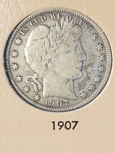 1907年 バーバー ハーフダラー Ch VF 42,240円
