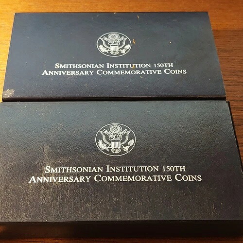 スミソニアン博物館150周年記念プルーフ＆UNCシルバードルセット