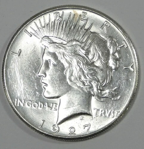1927年ピースダラーUNCシルバーダラー?表面の傷 69,300円