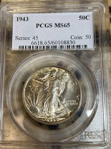 1943年 P ハーフダラー リバティウォーキング PCGS MS-65