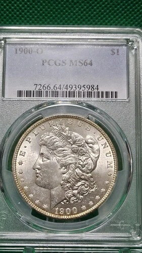 1900年 モルガン銀貨 $1 PCGS MS64 素晴らしいリムトーン