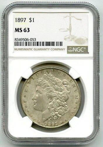 1897年 モルガン銀貨 NGC MS63 認定 - フィラデルフィア造幣局 - P745 69,300円