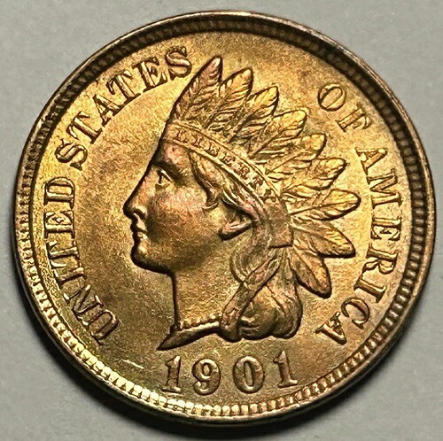 1901年インディアンヘッドセント ? 未流通/MSレッド??すごい！動画をご覧ください 69,300円
