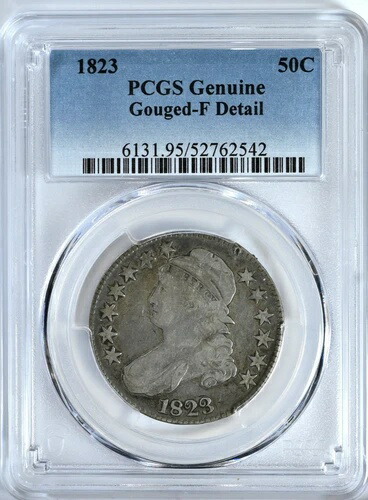 1823年製 キャップドバスト 50セント ハーフドル 新品 PCGS 細かい傷あり ノーマル 3 6131