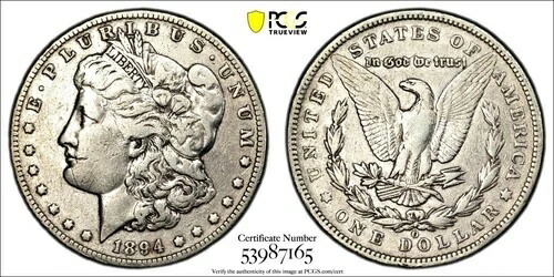 1894-O モーガン PCGS 純正 F15 詳細 / 極めて希少 / 入手困難