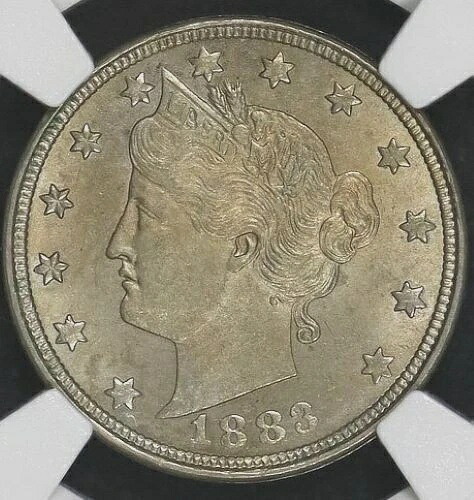1883年「ノーセント」リバティ「V」ニッケル NGC MS 62 滑らかな表面に微妙なグレー