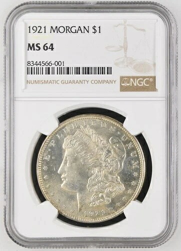 1921年モルガン・ダラー NGC認定 MS64