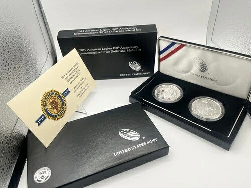 2019年 アメリカ在郷軍人会100周年記念 プルーフ銀貨＆メダルセット OGPミント