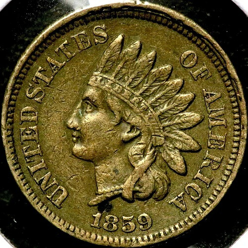 1859年インディアンヘッド1セント R1313