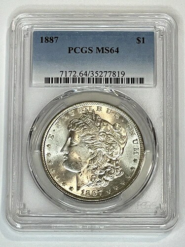 1887年 モルガン銀貨 $1 PCGS MS64 ~ 送料無料