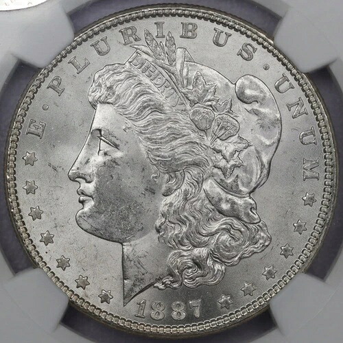 1887年モルガン銀貨 - NGC MS 64 リトルトンセレクト