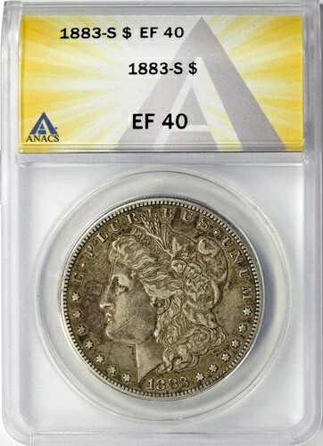 1883-S 1ドルモルガン銀貨 ANACS EF40